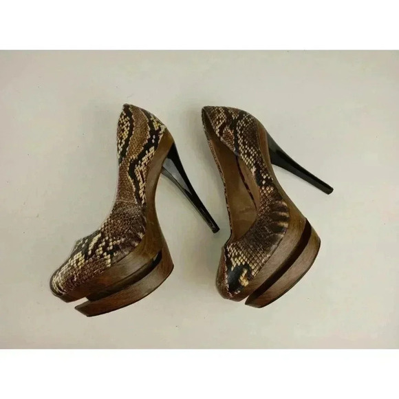 Jessica Simpson Colie Womens Pump Heels Brown Snake Print Close Toe Stilleto 7B - Picture 4 of 12